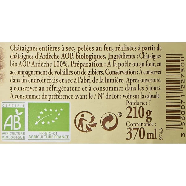 Châtaignes bio entières d'Ardèche REFLETS DE FRANCE
