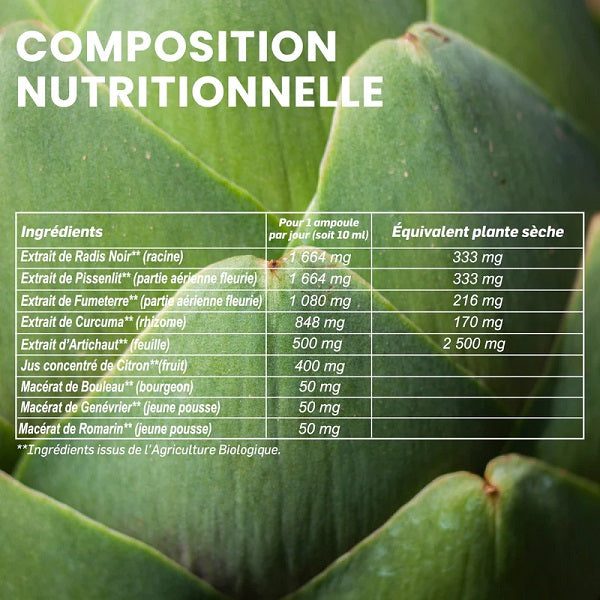 Bien-Être du Foie Bio - Hépatonic, 20 ampoules- SANTAROME BIO