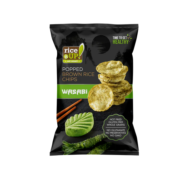 Chips de riz brun au WASABI, 60g - RICE UP