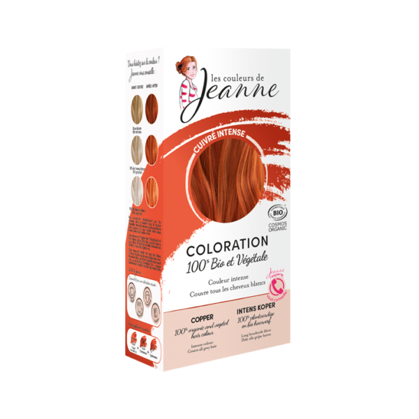 Coloration Cuivré intense 100% végétale 100g - Les couleurs de jeanne Maroc vente en ligne epicerie Fine