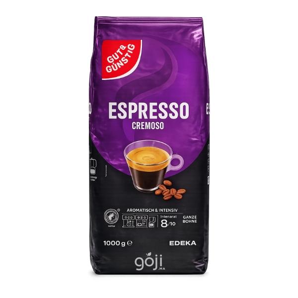 Café en grains ESPRESSO CREMOSO (8/10), 1kg - GUT & GÜNSTIG