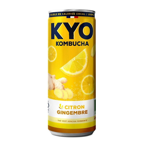 Canette Kombucha citron gingembre - KYO Maroc vente en ligne epicerie Fine