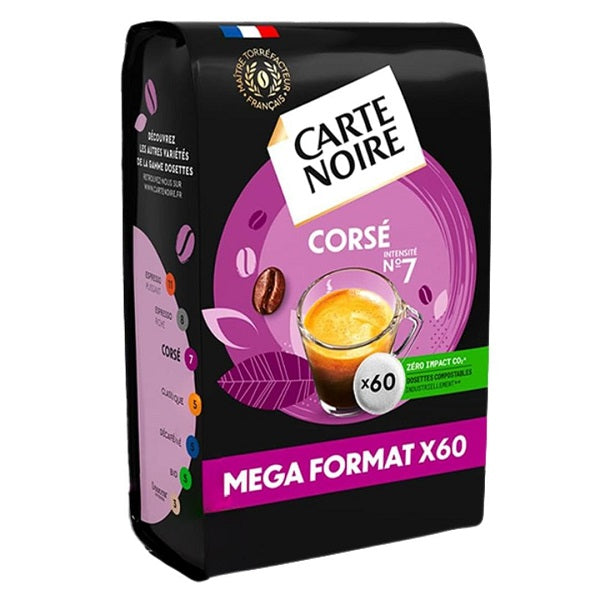 Dosettes Senseo café CORSÉ, INTENSITÉ 7, 60 dosettes - Carte Noire