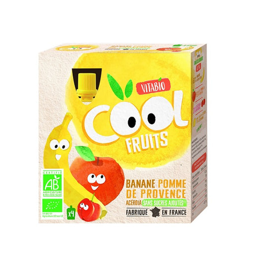 Compote Cool Fruits Pomme Banane 4x90g - Vitabio