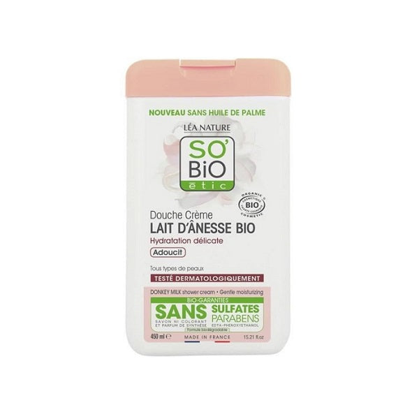 Douche crème au Lait d'Ânesse 450 ml - So' Bio ETIC Maroc vente en ligne epicerie Fine