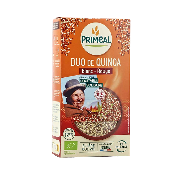 Duo de Quinoa Blanc - Rouge, 500g - PRIMÉAL Maroc vente en ligne epicerie Fine