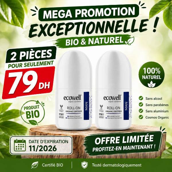Déodorant à bille BIO pour Hommes, 75ml - ECOWELL