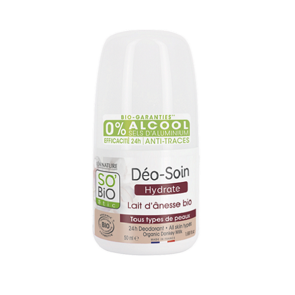 Déo-Soin Douceur au Lait d'Ânesse 50ml - So' Bio ETIC Maroc vente en ligne epicerie Fine