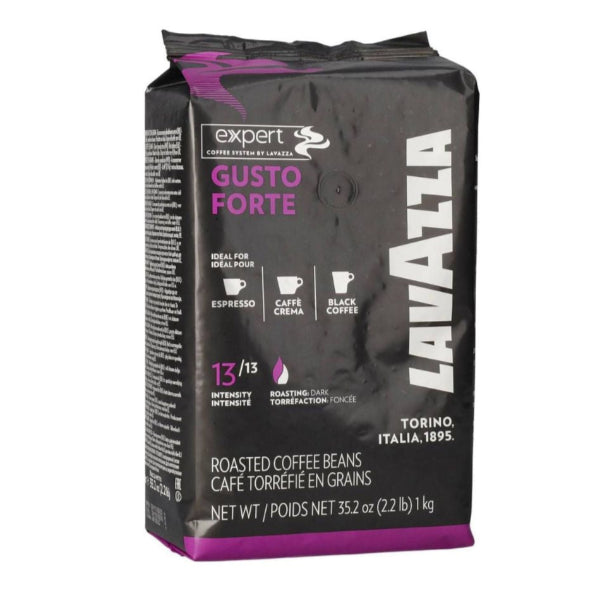 Café en grains GUSTO FORTE 1Kg, intensité 13 – LavAzza