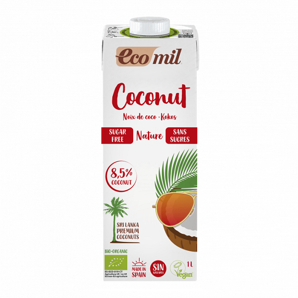 Lait de coco Nature sans sucre 1L - ECOMIL Maroc vente en ligne epicerie Fine