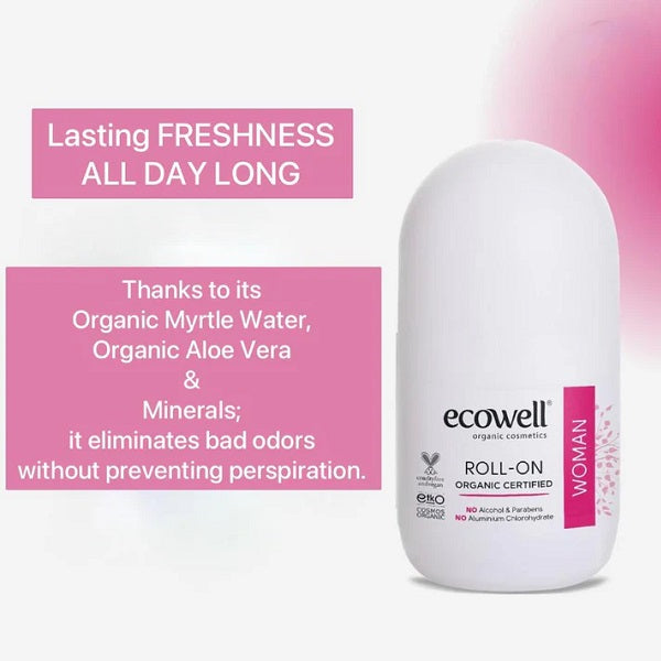 Déodorant à bille BIO pour Femmes, 75ml - ECOWELL