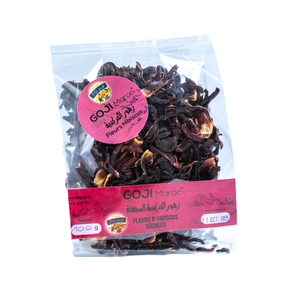 Hibiscus en fleurs séchées - karkadé (كركديه ) Maroc vente en ligne epicerie Fine