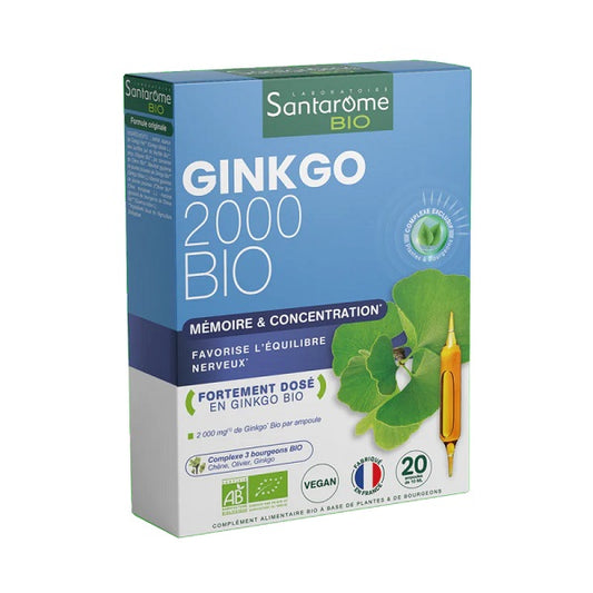 Ginkgo Bio 2000, 20 ampoules - SANTAROME BIO