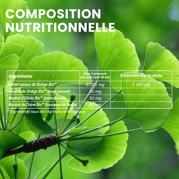 Ginkgo Bio 2000, 20 ampoules - SANTAROME BIO