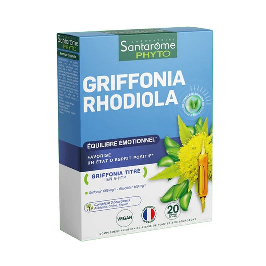 Griffonia Rhodiola, 20 ampoules - SANTAROME BIO