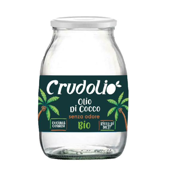 Huile de Coco Bio 1 litre - Crudolio Maroc vente en ligne epicerie Fine