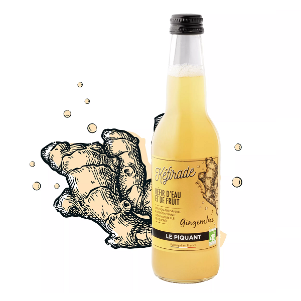 Kéfir d’Eau et de Fruit Gingembre 33Cl - KÉFIRADE Maroc vente en ligne epicerie Fine