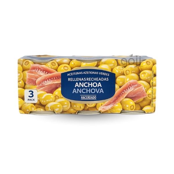 Olives vertes farcies à l’anchois, 120g – HACENDADO