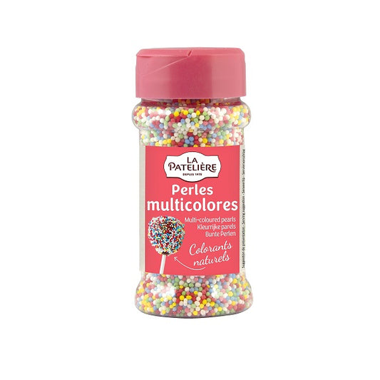 Perles multicolores en sucre aux colorants naturels, 80g - LA PATELIÈRE