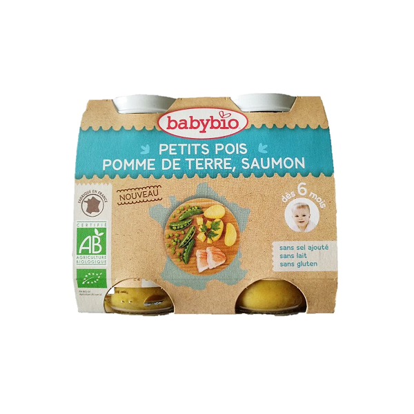 Purée de légumes, Petits pois, Pomme de Terre, Saumon - Babybio