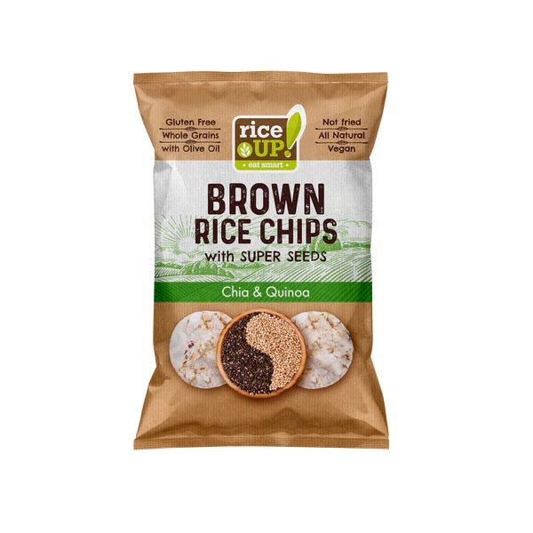 Chips de riz brun avec chia et quinoa, 60g - RICE UP Maroc vente en ligne epicerie Fine