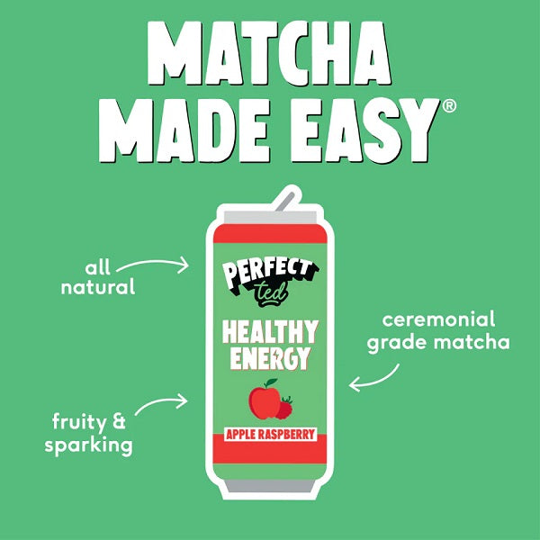 Boisson Healthy Energy Matcha Framboise et pommes, 250ml - PERFECT TED