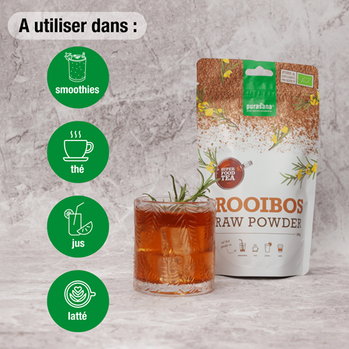 Rooibos en poudre, 100g - PURASANA Maroc vente en ligne epicerie Fine