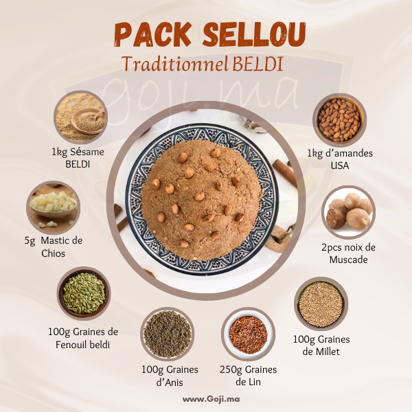 Pack Ingrédients Sellou Traditionnel BELDI Maroc vente en ligne epicerie Fine