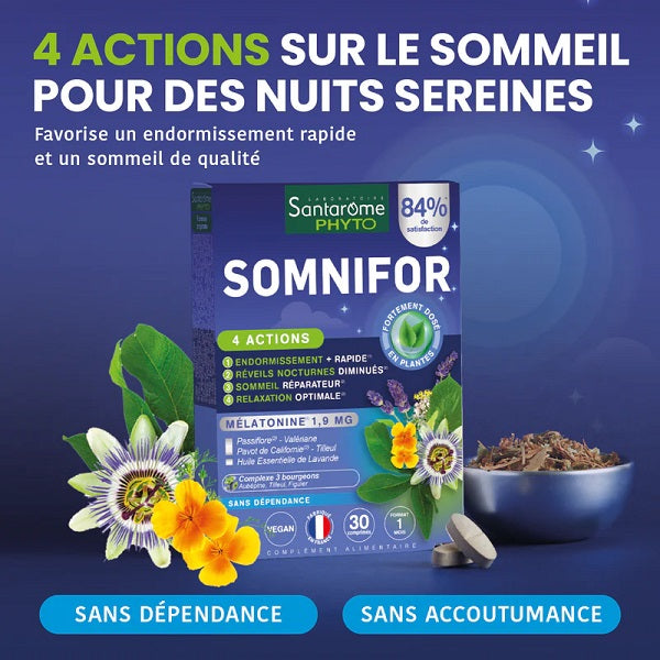 Somnifor 4 ACTIONS, 30 comprimés - SANTAROME BIO