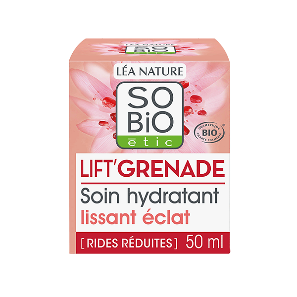 Soin hydratant lissant éclat, LIFT'GRENADE, 50ml - So' Bio ETIC Maroc vente en ligne epicerie Fine