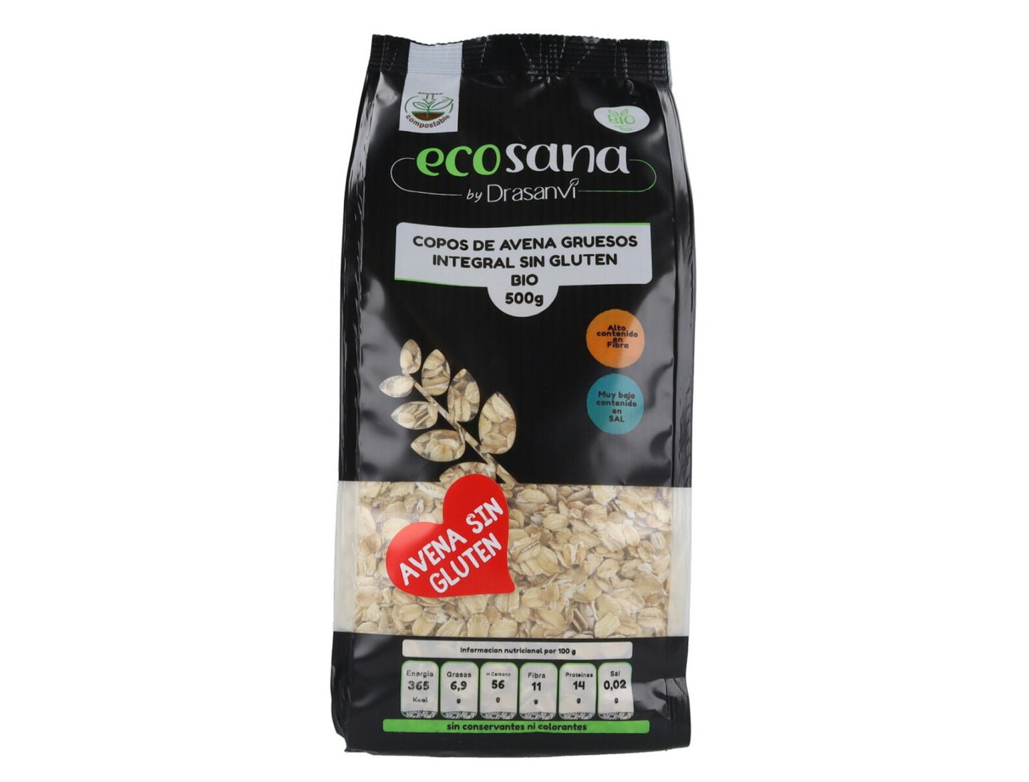Flocons d’avoine gros complets sans gluten bio
