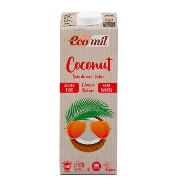 Lait de coco Nature sans sucre 1L - ECOMIL Maroc vente en ligne epicerie Fine