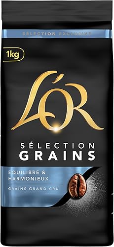 Café en Grains Sélection 1kg, 100% Arabica, Intensité 6 -L'OR