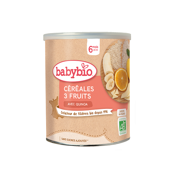 Céréales 3 fruits avec Quinoa 220g - Babybio Maroc vente en ligne epicerie Fine