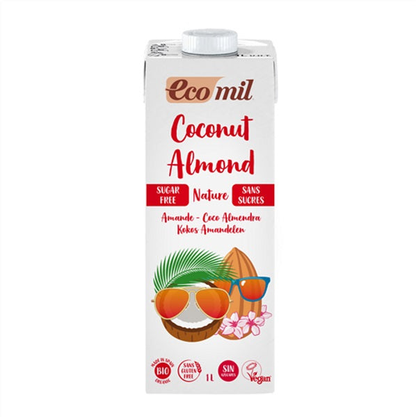 Lait d'amande et de coco bio, 1L - ECOMIL Maroc vente en ligne epicerie Fine