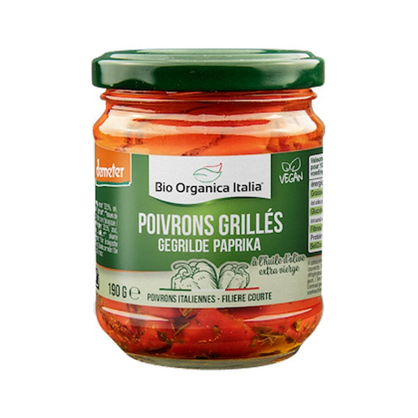 Poivrons grillés à l'huile, 190g - Bio Organica Italia