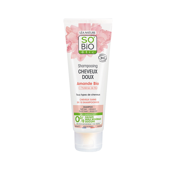 Shampoing cheveux doux au lait d'amande 250 ml - So' Bio ETIC Maroc vente en ligne epicerie Fine
