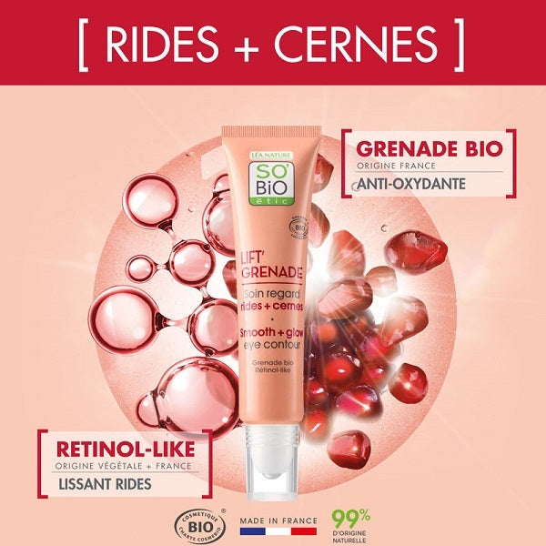 Gel contour des yeux, LIFT'GRENADE, 15ml - So' Bio ETIC Maroc vente en ligne epicerie Fine