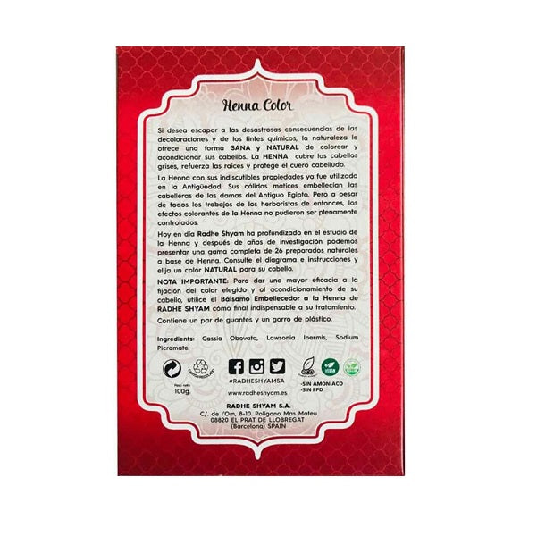 Henna coloration ACAJOU FONCÉ - RADHE SHYAM