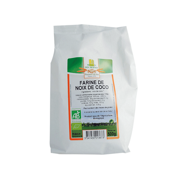 Farine de noix de coco BIO 500g - Moulin des Moines