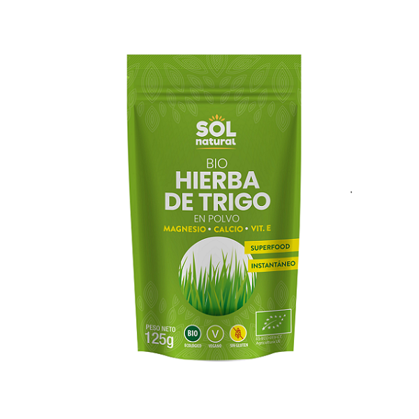 Herbe de blé en poudre ( wheatgrass ) 125g - SOL NATURAL