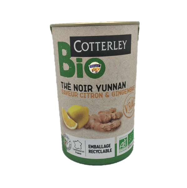 Thé noir Yunnan saveur citron et gingembre - BIO COTTERLEY