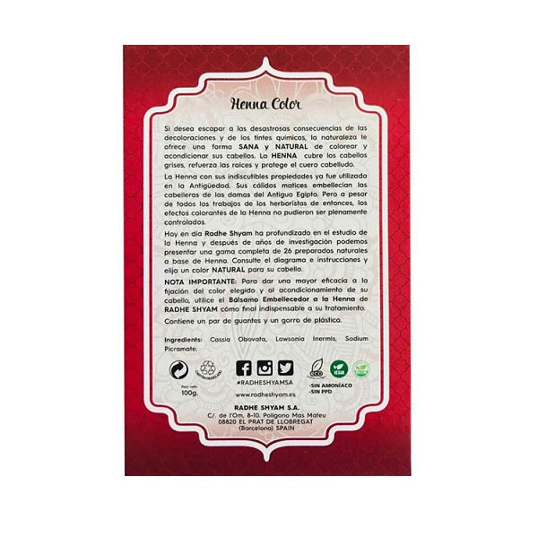 Henna coloration ACAJOU SUPER FONCÉ - RADHE SHYAM