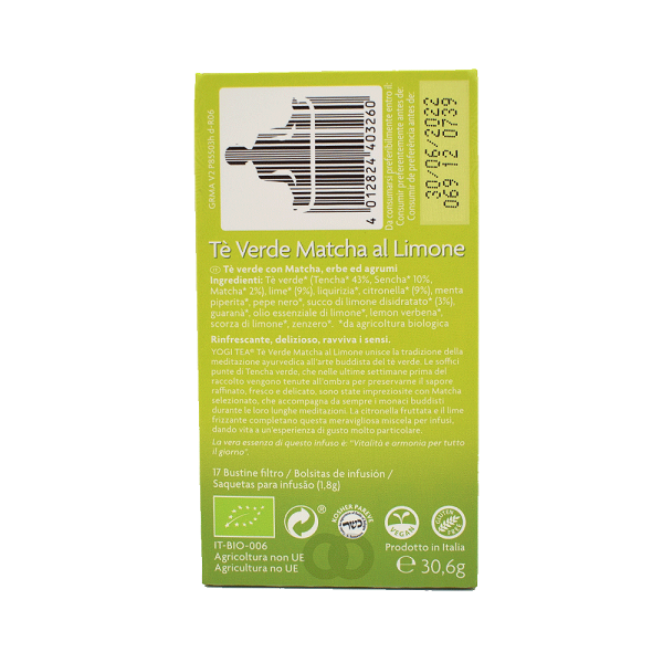 Infusion Thé Vert Matcha Citron - Yogi Tea