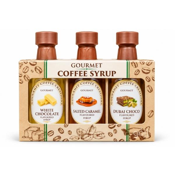 Coffrets de Sirops Gourmet pour Café, Assortiment de 3 Saveurs - GOURMET