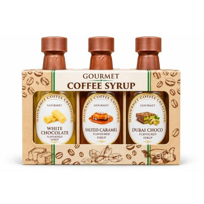 Coffrets de Sirops Gourmet pour Café, Assortiment de 3 Saveurs - GOURMET