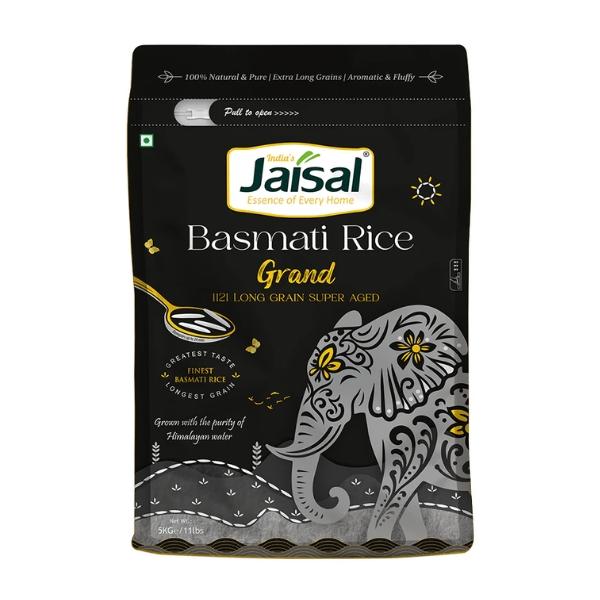 Riz Basmati Grand Jaisal 1121, Super Vieilli, Grains Extra Longs - JAISAL ORGANIC