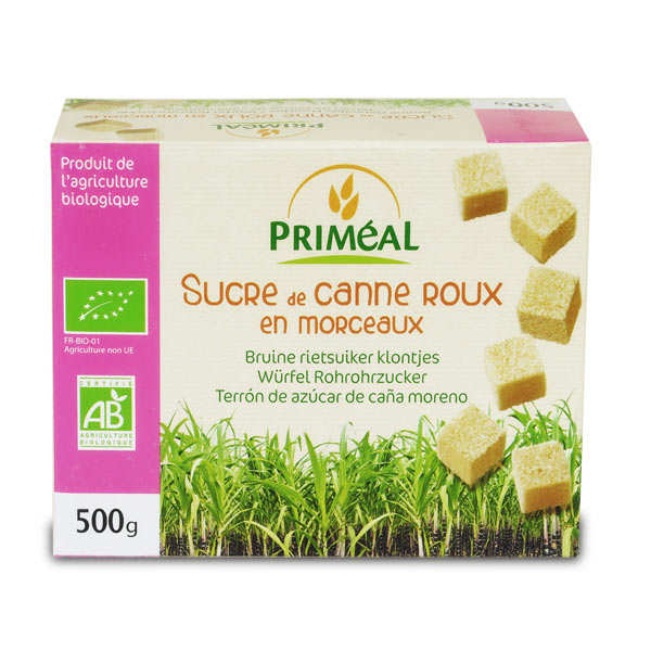 Sucre de Canne Roux en Morceaux 500G - Priméal