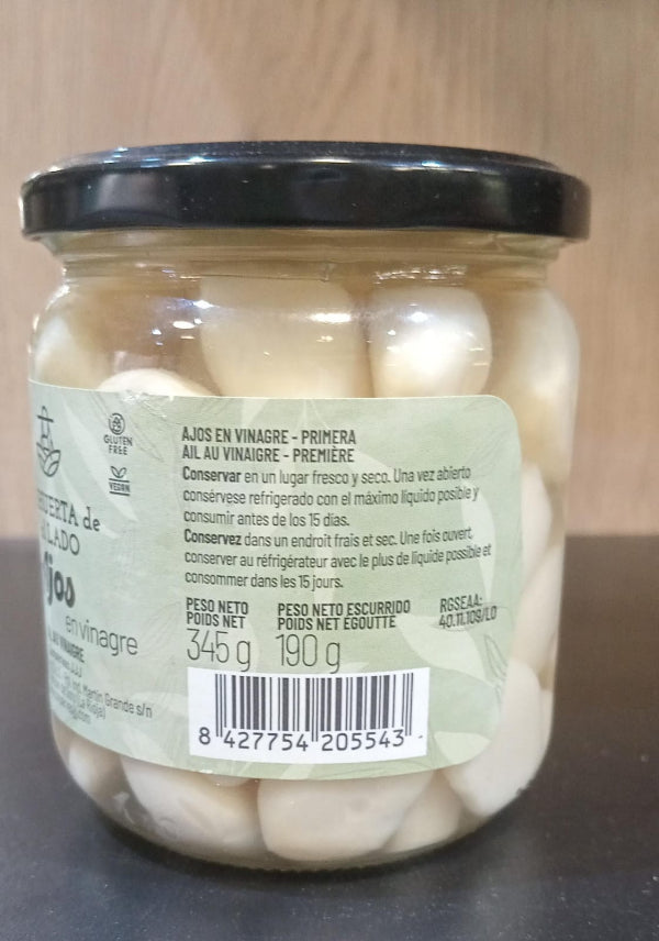 Ail au Vinaigre 370 ml | ثوم مقشّر في الخل - LA HUERTA