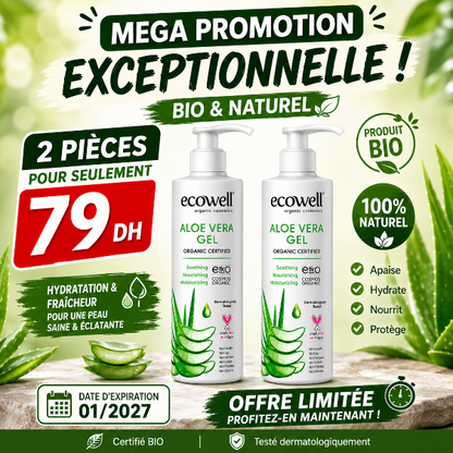 Pack 2 unités Aloe vera Gel BIO 200ml ECOWELL